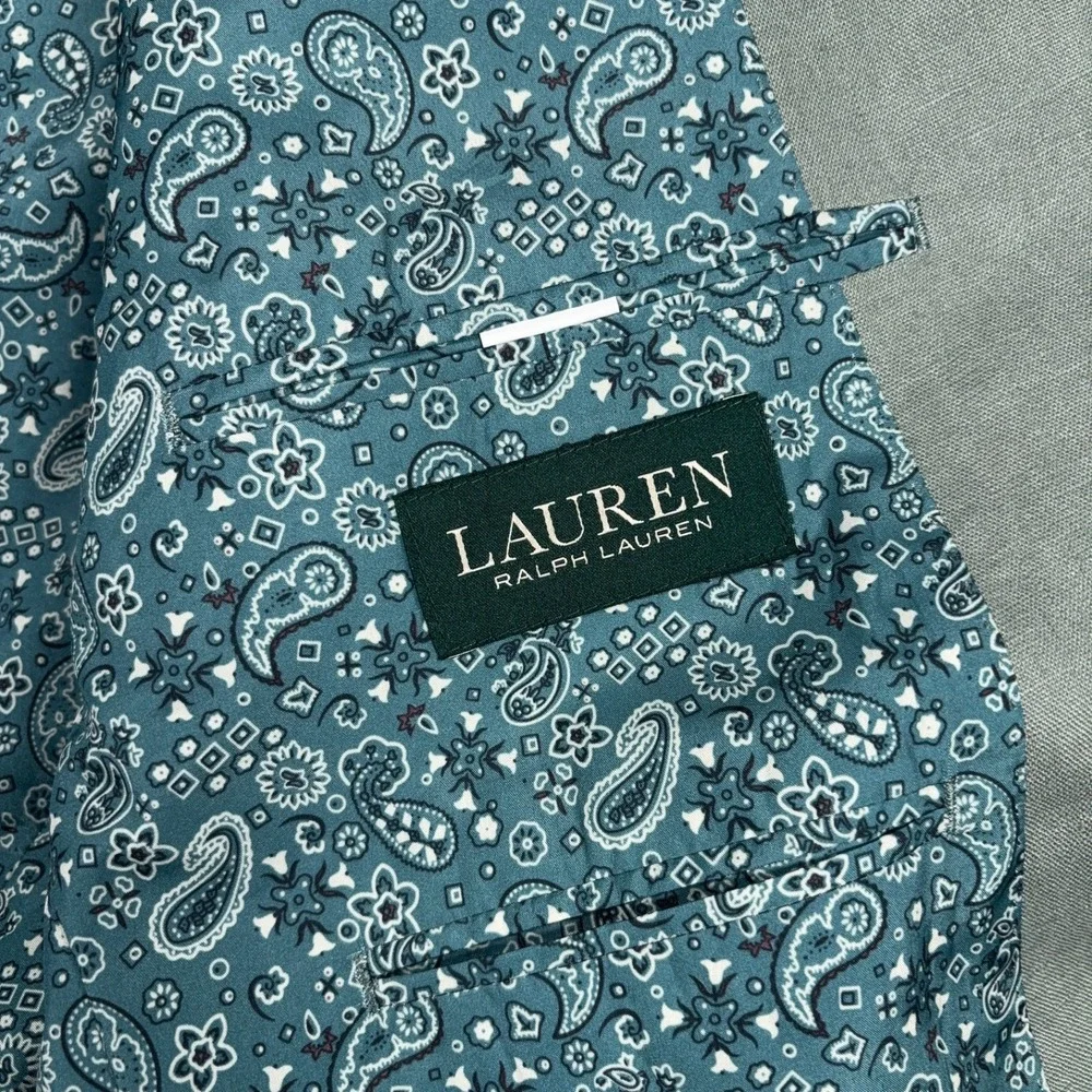 Lauren Ralph Lauren Linen Blazer Mens Size 50L Green Single Vented